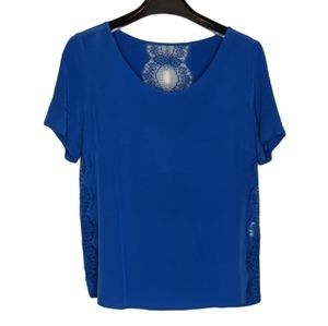 Sandro Silk & Lace top blue
